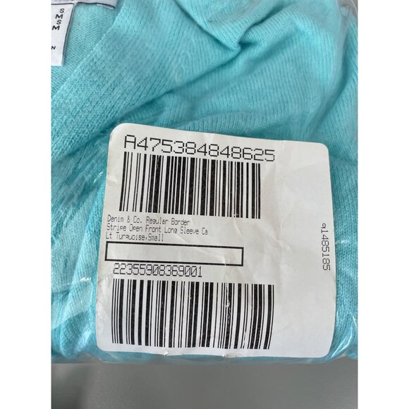 Denim and Co Reg Border Stripe Open Front Long Sleeve Cardigan Womens Small NEW - Picture 3 of 8